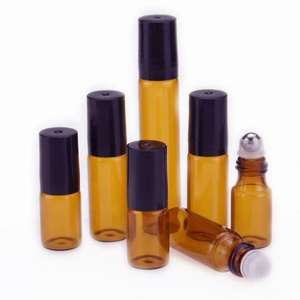卸売空エッセンシャルオイル香水4ml 5ml 8ml 10mlフロストクリアアンバー30mlローラーボトル金属ローラーボール付き - Product Image 4