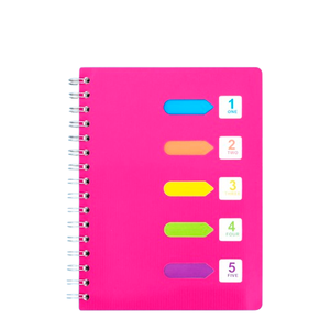 Cuaderno personal A5, 5 temas con divisores de página y pestañas de índice, cuaderno espiral encuadernado con alambre, cuaderno escolar para adolescentes, cuaderno multisujeto