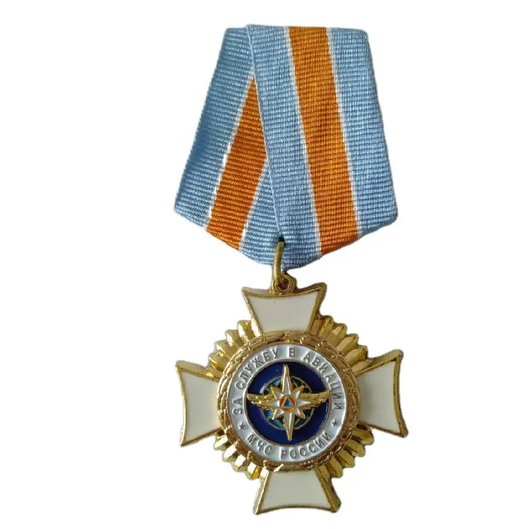Insignias de cinta de fuerza chapadas en oro de alta calidad, insignia de esmalte de Honor, diseño personalizado, medalla de Metal de soldadura
