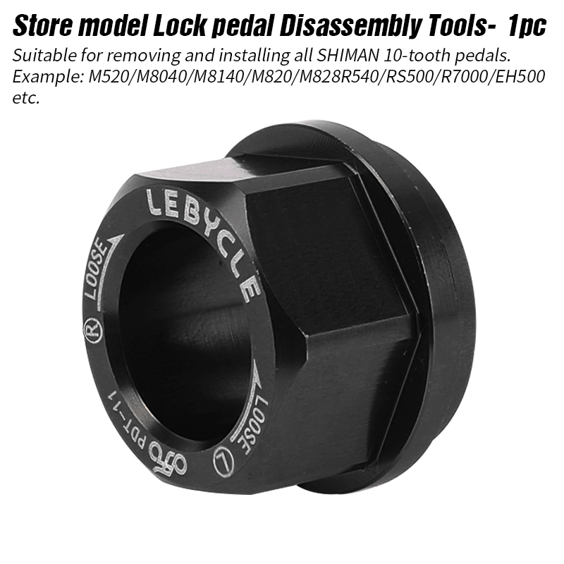 Herramienta negra para quitar el eje del pedal sin clip