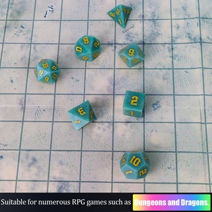 Wholesale Stone 7 Shape Dice DND <strong>20mm</strong> Polyhedral Dice Set Green <strong>Jade</strong> 16mm Square Stone RPG Dice