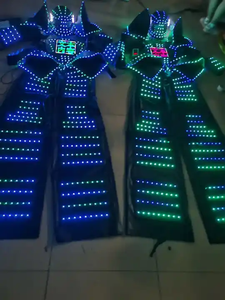 FUNTOYS costumi luminosi da ballo Robot a LED costumi leggeri set Controller di programmazione casco Cosplay Nightclub di Halloween