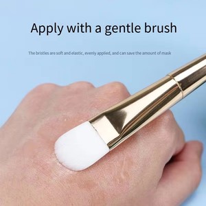 Tek lüks Spatula kavisli sıvı Vegan sentetik vakıf makyaj fırçası 2 in 1 Mini yüz kil fırçalayın merhem maske fırça - Product Image 2