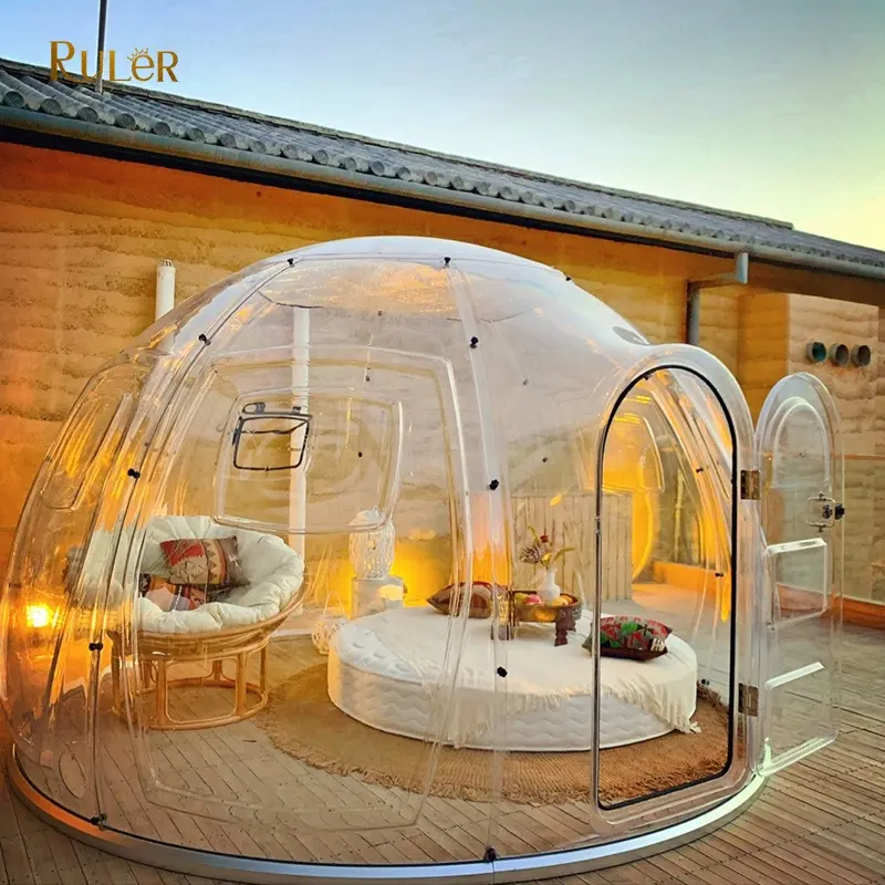 Custom Size Outdoor igloo tent 3.8m PC Clear Bubble Transparent Tent Waterproof Dome Tent for Casual Cafe