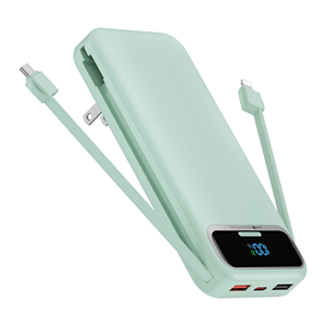 電源バンク20000mAh 20W Pd折りたたみ式ACプラグ内蔵2ケーブル付き高速充電LEDディスプレイ付き - Product Image 3