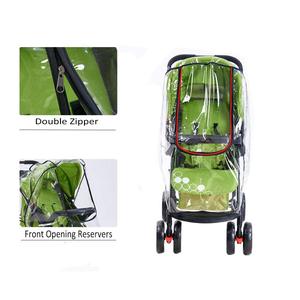 Universal Stroller <strong>Rain</strong> <strong>Cover</strong> with Zip Front Opening PVC Transparent Waterproof Wind <strong>Rain</strong> Weather Shield Protector for Pushchair - Product Image 2