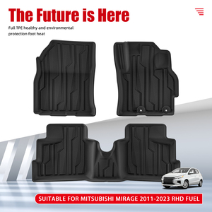 TPEフロアライナーカーマット防水簡単クリーンカーフロアマットRHD燃料車ライナー三菱ミラージュ2011-2023
