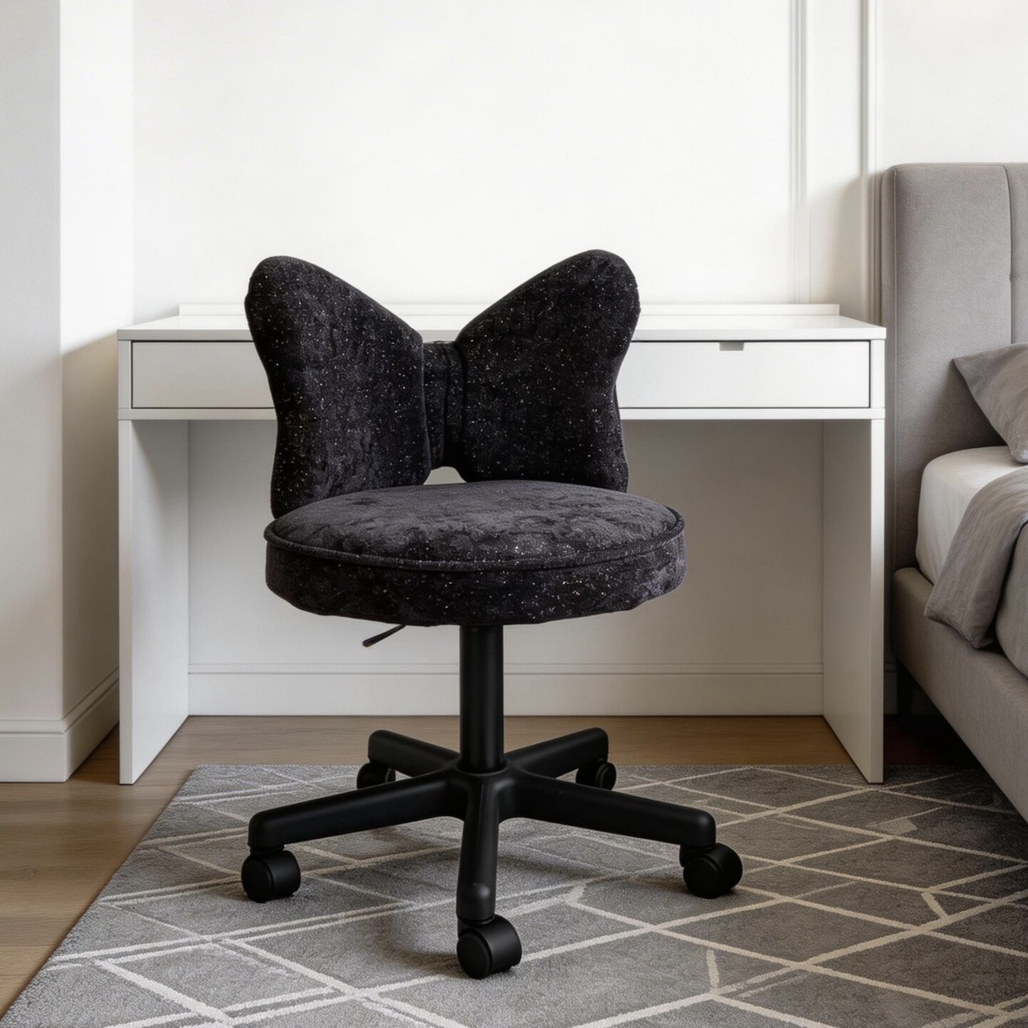 Velours chenille noir étoilé à cinq griffes