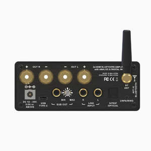 QCC3034 2x100W con entrada de fibra óptica PCM5121 Bluetooth 5,1 amplificador digital Aptx Salida de baja frecuencia con RC infrarrojo - Product Image 1