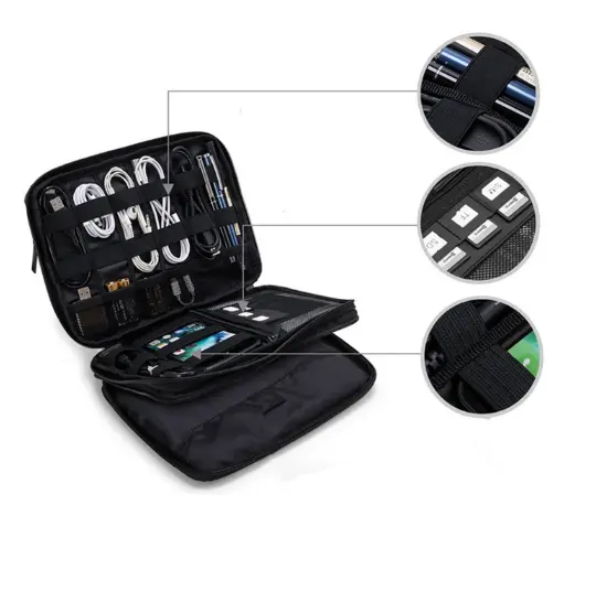 Sac de rangement pour câble de données Usb, sac organiseur Portable hermétique de voyage pour accessoires électroniques étanches