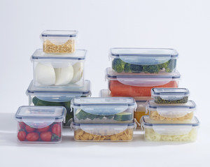 Mikrodalga güvenli plastik gıda saklama kabı FSR600 + FSR2350 kutu seti paket gıda 3 parçalı Set için kilit mandalı konteyner - Product Image 5