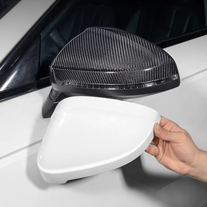 Subaru LEVOGR Impreza WRX için dikiz aynası kapak gerçek karbon Fiber yan ayna kabukları çerçeve kılıf 2 adet koruyucuları ekleyin - Product Image 4