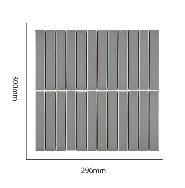 modern grey porcelain mosaic tiles design kitchen backsplash wall long strip ceramic mosaic