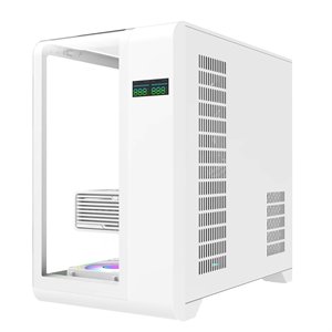 Ruix Top-Plus ATX Full View Dreifach-<span class=keywords><strong>Computer</strong></span> gehäuse aus gehärtetem Glas Mid Tower Gaming <span class=keywords><strong>Case</strong></span> mit <span class=keywords><strong>CPU</strong></span>-Display aus Aluminium legierung