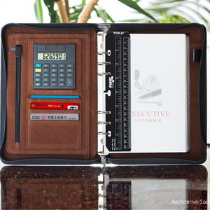 Pu de cuero notebook con calculadora organizador portátil con gobernante agenda cuaderno - Product Image 6
