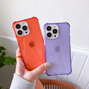 Fabrika kaynağı renkli şeffaf TPU cep telefonu kılıfı aksesuarları arka kapak Iphone 11 12 13 14 15 16 Pro Max