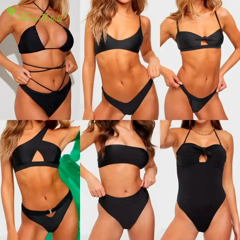 OEM/ODM personalizzato riciclato all'ingrosso da donna nuovo Designer triangolo taglio alto bikini spaccato costume da bagno Sexy bikini Fitness 2024