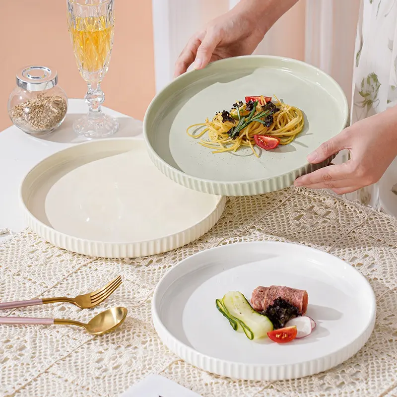 Piatti in ceramica tinta unita per alimenti in stile nordico occidentale per ristorante