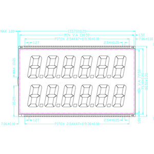 Personalizzato monocromatico 7 segmento 12 cifre TN HTN tipo positivo Lcd Display LCM con scheda Controller per distributore di carburante - Product Image 2