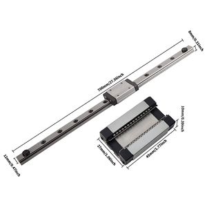 DB MGN12H 700mm Stainless Steel Linear <strong>Rail</strong> <strong>Guide</strong> <strong>for</strong> 3D Printers &amp; <strong>CNC</strong> <strong>Machines</strong> MGN12 Linear <strong>Rail</strong> with Carriage <strong>Block</strong> - Product Image 1