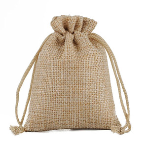 小定制礼品粗麻布黄麻拉绳袋 - Product Image 3