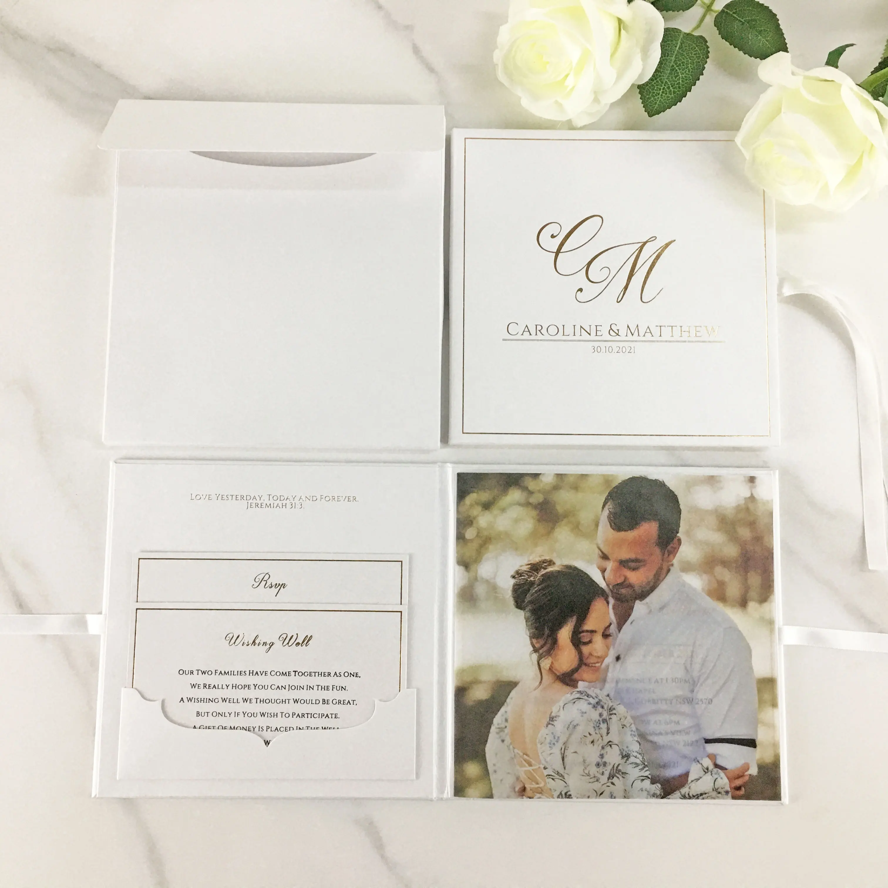 Cartes d'invitation rigide magnifique pour mariage, avec impression personnalisée de Photos de Couple, nouvelle collection