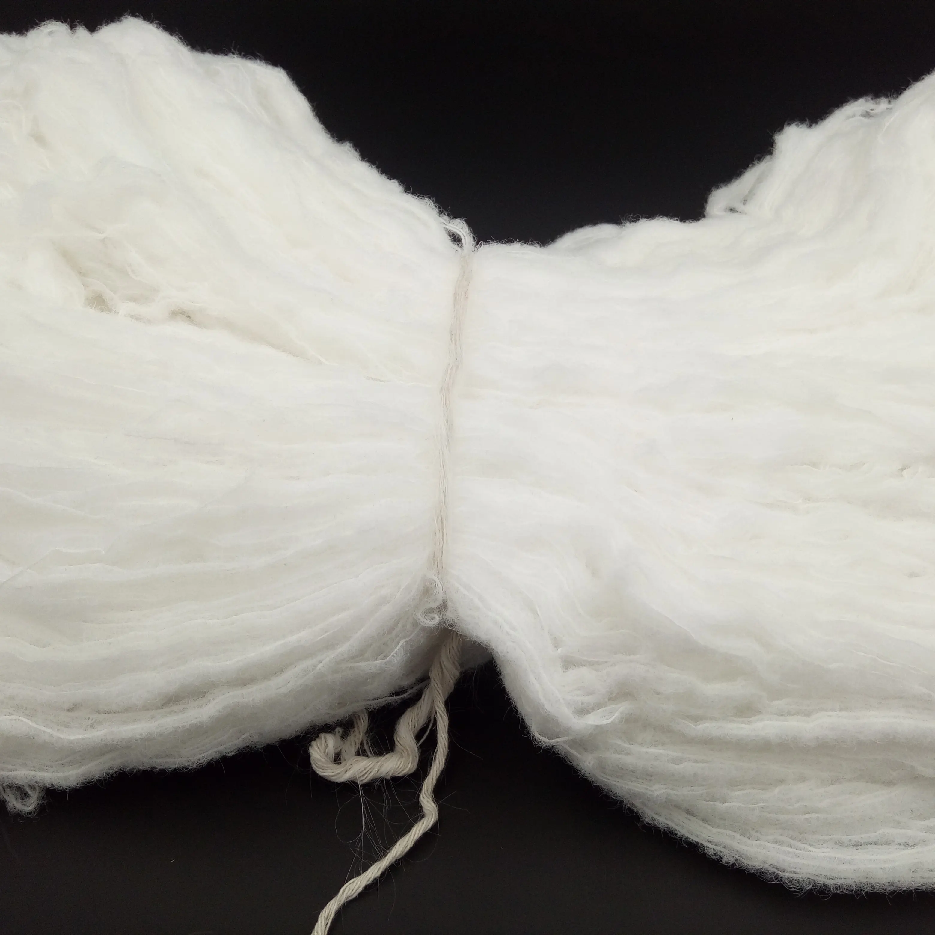 Fiuffy fio de penas 0.9 cm cabelo encaracolado fantasia tricô tecelagem fio de crochê branco sem tingimento fabricante atacado