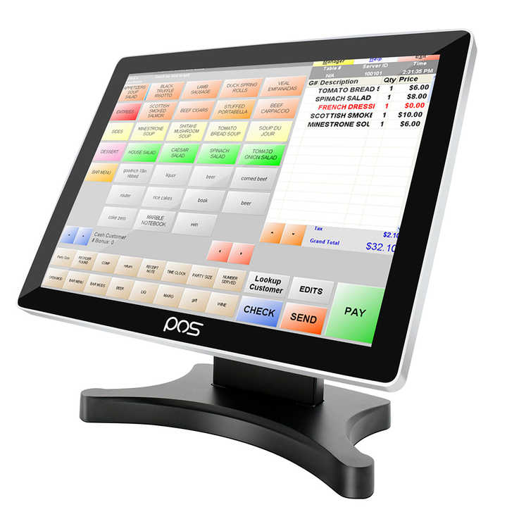 Dual Screen Machine Point Sale System Built-in Wifi and VFD Terminal Cash Register All One Pos Syste