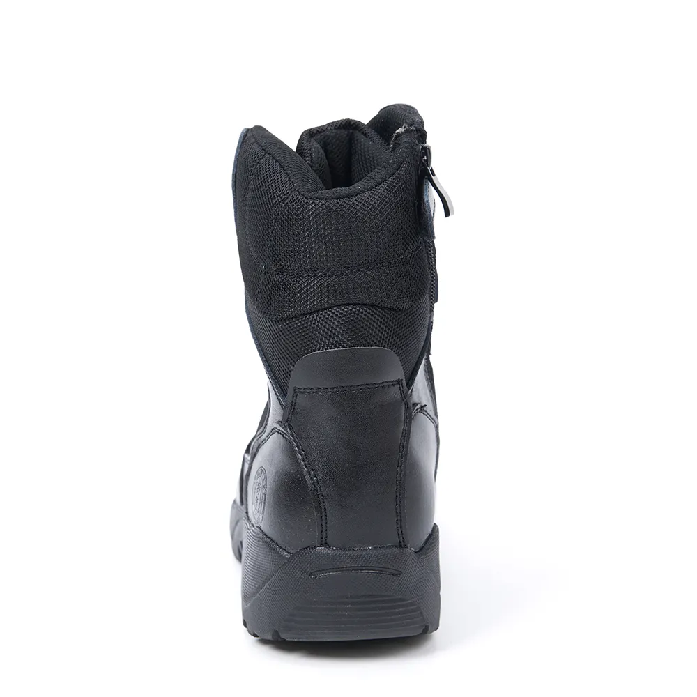 מגפיים טקטיים בטיחותיים מעור מיקרופייבר שחור סוליה רכה הגנה אופנתית אימון חיצוני