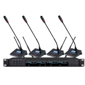 Long Range Auto Scan Table PRO UHF Dynamic Wireless Microphone <strong>System</strong> with 1 Chairman 3 Slave Delegate <strong>Unit</strong> Mic - Product Image 1