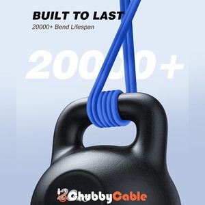 Chubbycable tombul 2.0 hızlı şarj 3.3 FT siyah tip-c veri kablosu dayanıklı yumuşak silikon USB C 240W ekstra kalın telefon şarj - Product Image 3