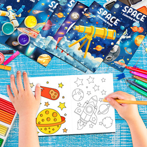TY082 Outer Space Themed <strong>Mini</strong> Coloring <strong>Books</strong> <strong>DIY</strong> Small Activity <strong>Book</strong> for Kids Astronaut Party Galaxy Birthday Planet Party Decor - Product Image 6