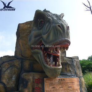 סימולציה גבוהה גודל חיים triceratops t-rex ראש מודל ענק אנימטטרוניקס רכוב על ראש דינוזאור גדול כניסה
