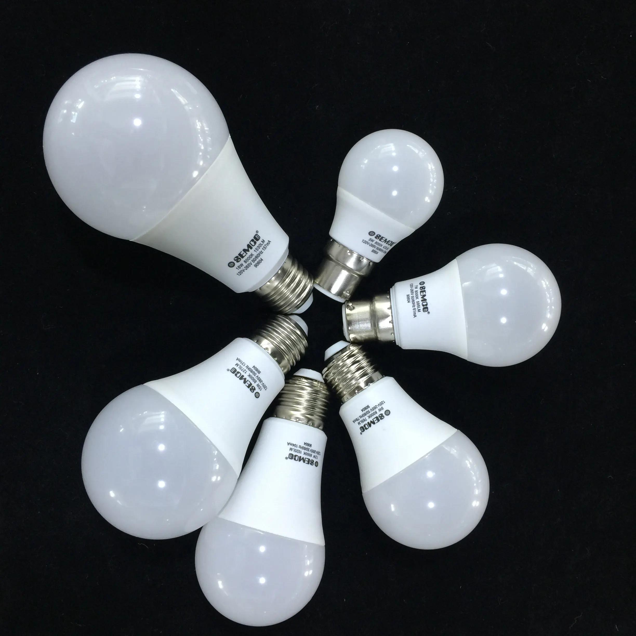 Lâmpada led de marca semco preço barato, 5w 7w, 9w, lâmpada led para uso de residência