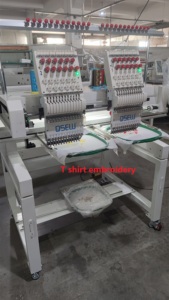 QS-1202E Double Head Computerized Embroidery <strong>Machine</strong> Dahao <strong>Computer</strong> for T Shirt logo Label - Product Image 3