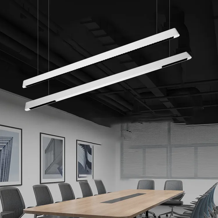 Office Use 3000K-6000K Gym Workshop Classroom Modern Pendant Surface Mounted Hanging Tube Linear Light