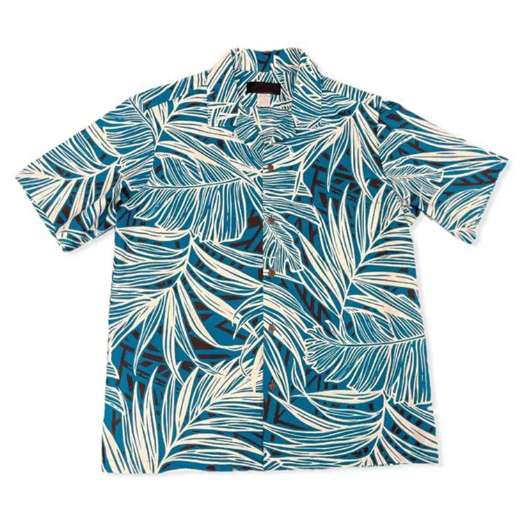 In De Fabriek Vervaardigde Vakantiemannen Die Casual Hawaiiaanse Strandshirts Met Korte Mouwen Bedrukken