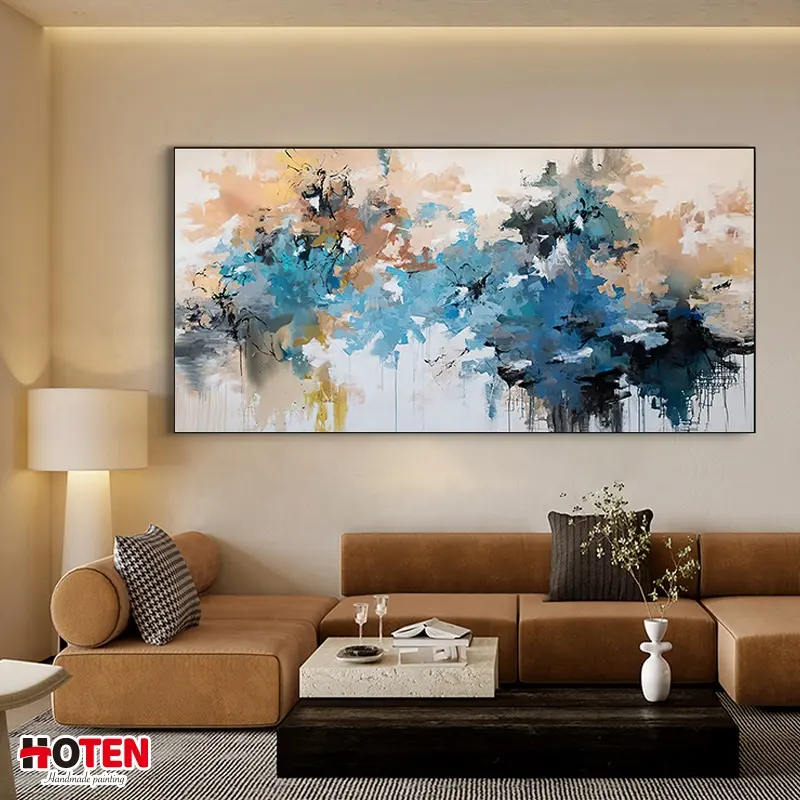 Pinturas al óleo de decoración moderna, lienzo de Arte Abstracto pintado a mano, OEM, gran oferta