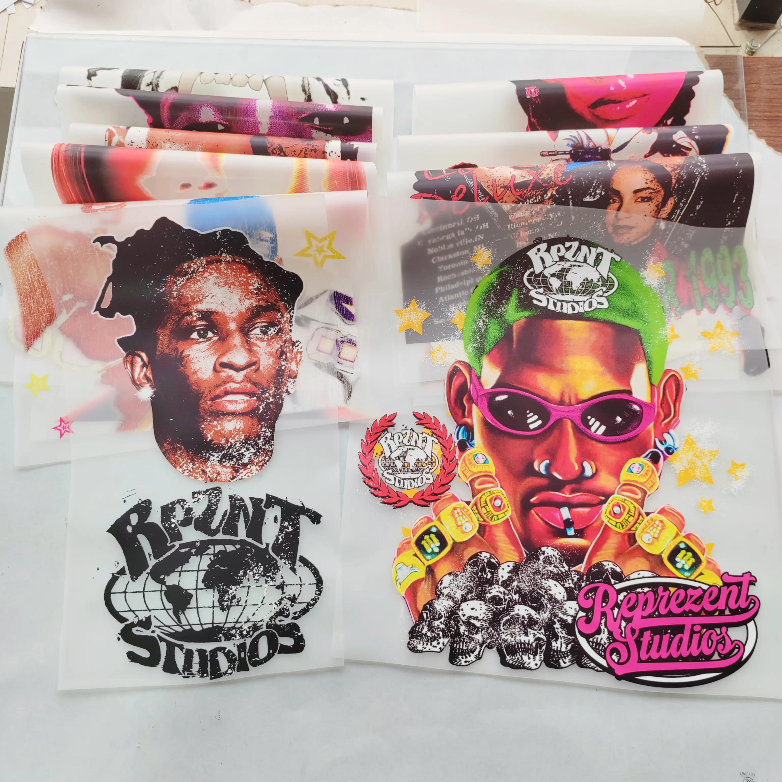 T shirt personalizzata trasferimento di calore in vinile Retro hip hop serigrafia trasferimenti dtf