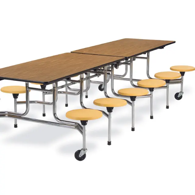 Mensa universitaria 4 o 8 posti in metallo per studenti scuola mensa tavolo e sedia Set Fast Food ristorante personalizzato moderno pieghevole