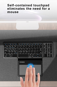 Rechargeable Multimedia Keys Foldable Ergonomic Bluetooth Wireless <strong>Keyboard</strong> With Touchpad Mouse Pad - Product Image 6