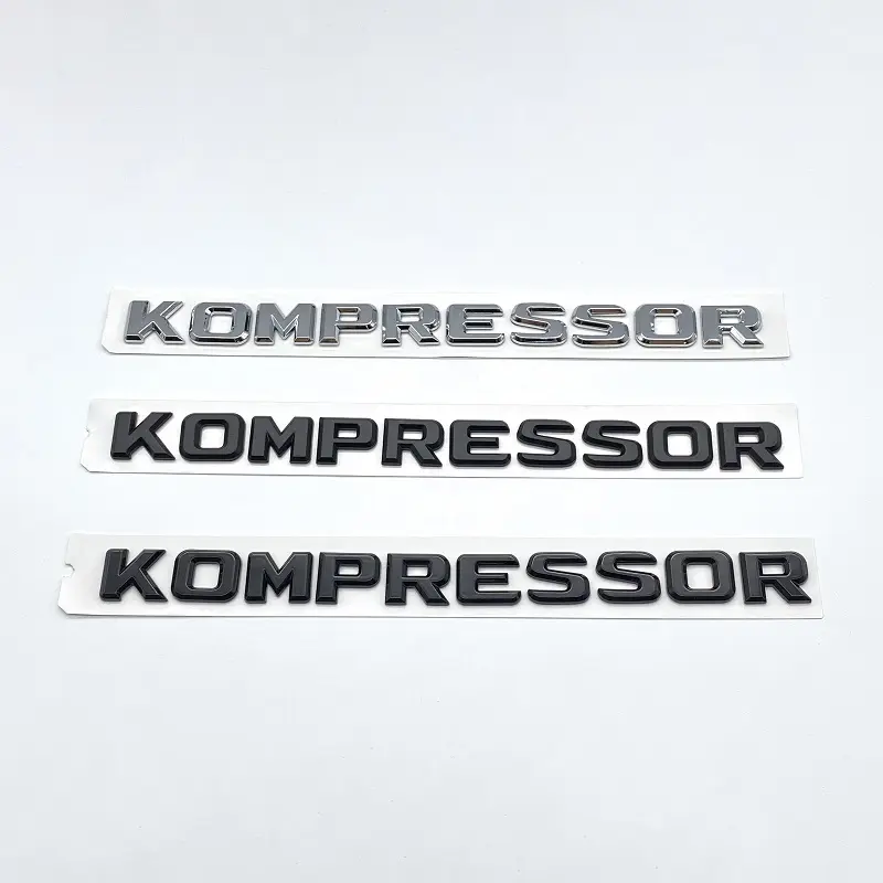 Emblema de letras ABS KOMPRESSOR para maletero para C E Class Car Styling reacondicionamiento Fender Trunk placa de identificación Logo pegatina Cromo Negro