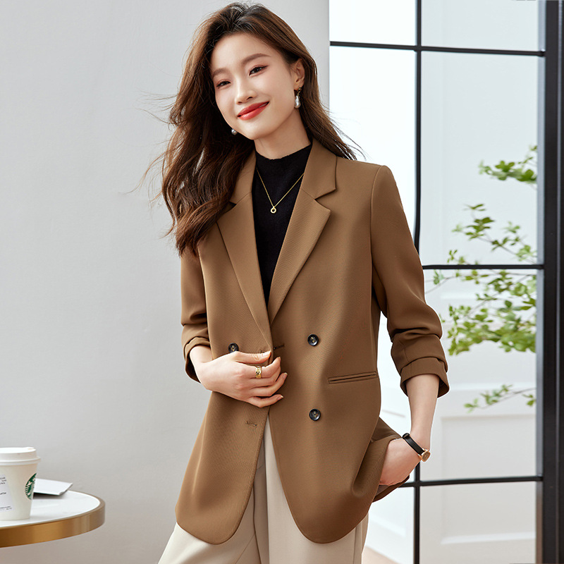 brown suit