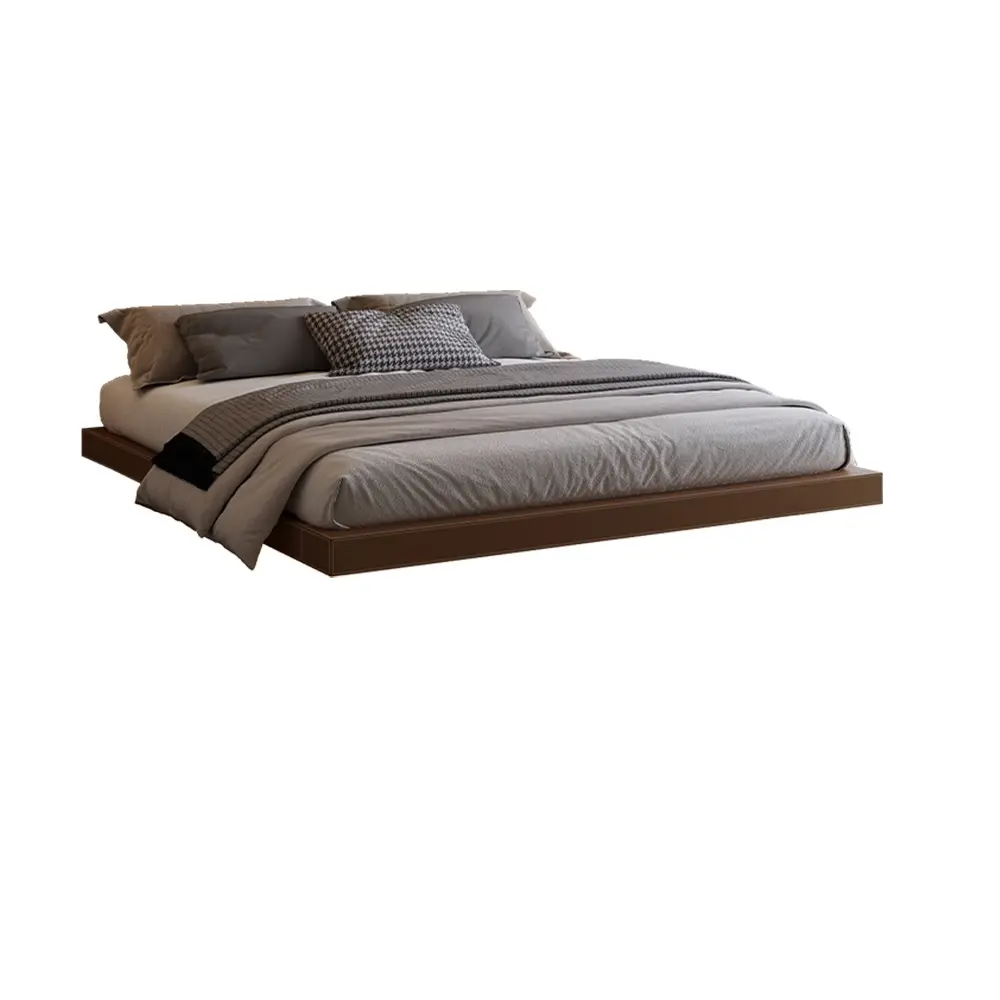 Cama doble de estilo nórdico, cama sencilla y moderna de tamaño cuadrado, para dormitorio, de lujo