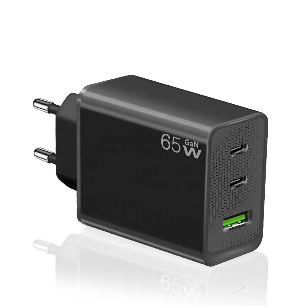 Ce/ROHS 65W gan siêu nhanh Bộ sạc 2 USB-C PD máy tính xách tay sạc QC3.0 điện sạc adapter điện thoại di động USB C EU/UK/US cắm ch