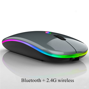 Ratón inalámbrico BT RGB, Mouse recargable silencioso, ergonómico, LED, retroiluminado óptico USB para ordenador portátil y PC - Product Image 5