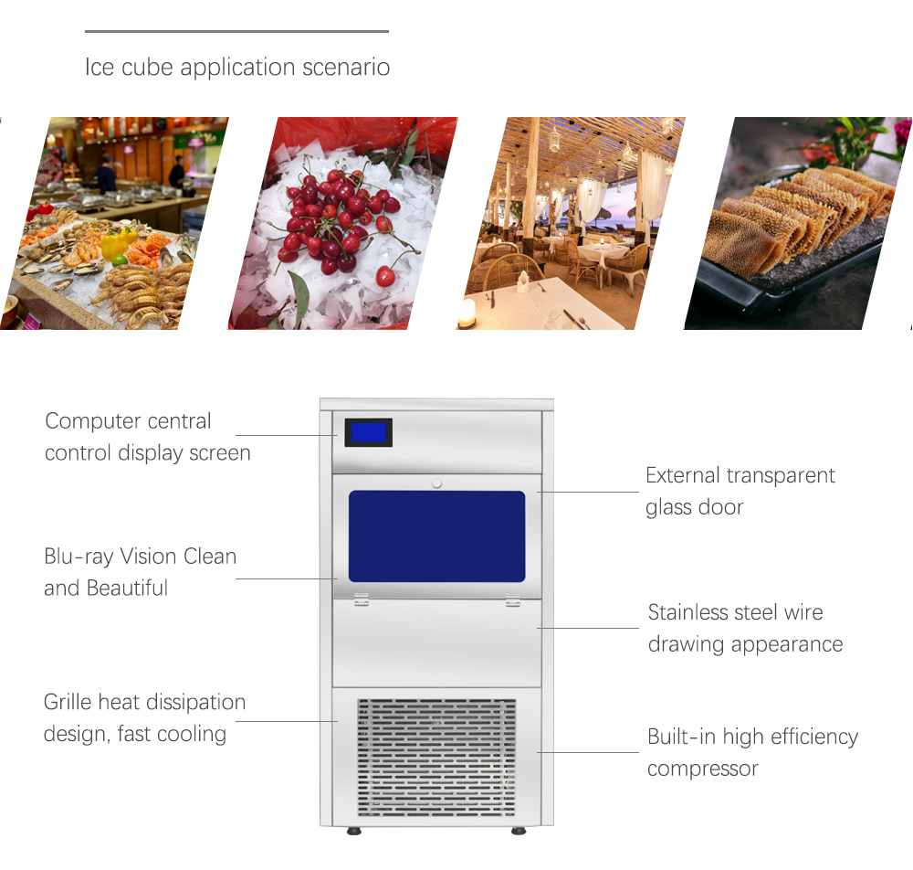100kg/24h Stainless Steel Integrated Automatic Flake Ice Machine Commercial Ice Maker