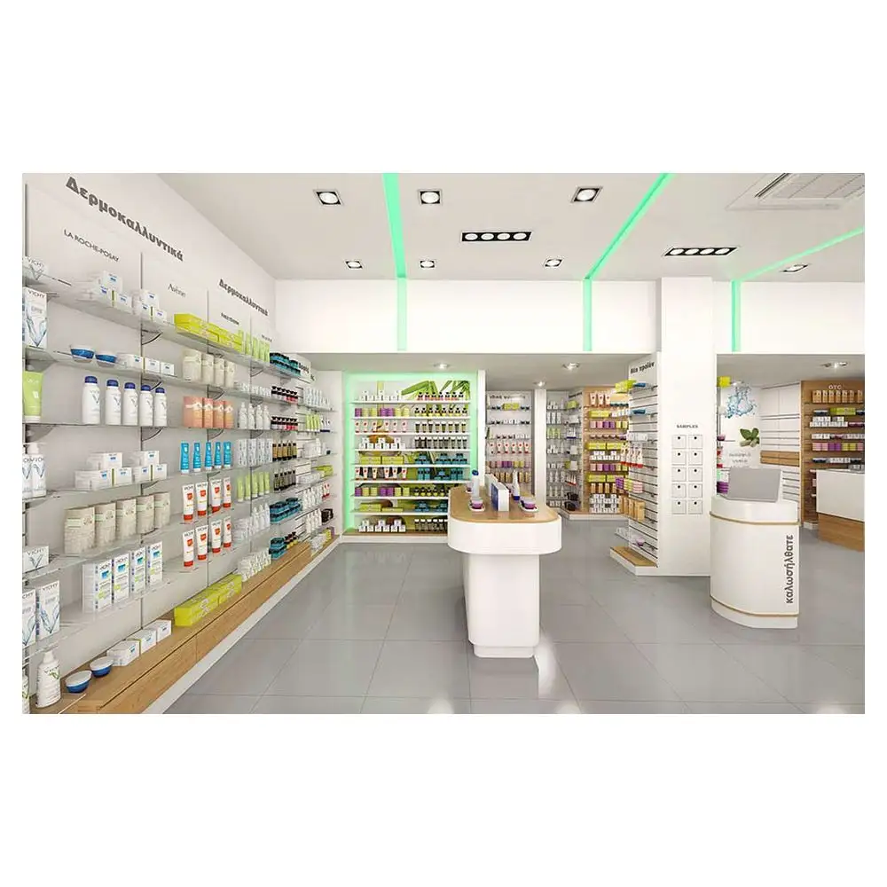 Prima High Quality Wholesale Pharmacy Rack Shelf Pharmacy Furniture Rack Shelf Design Light Duty Display Rack Gondola Pharmacy