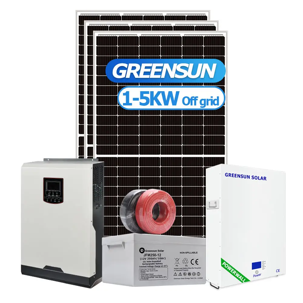 Greensun 600 W pannello solare 2 kw sistema 1kw 5000 watt Off Grid sistema di energia solare per la casa