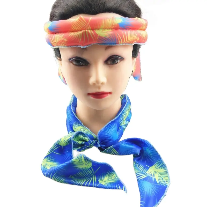 Different Colors Options Silk/Polyester/Cotton Ice Cream Cooling Scarf Head / Neck Wrap Scarf